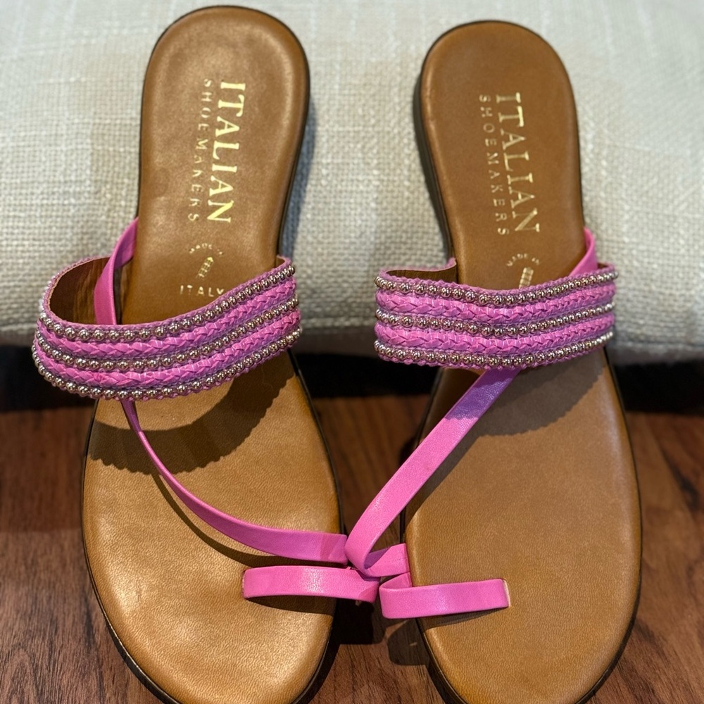NEW Italian Shoemakers Pink and Tan Sandals